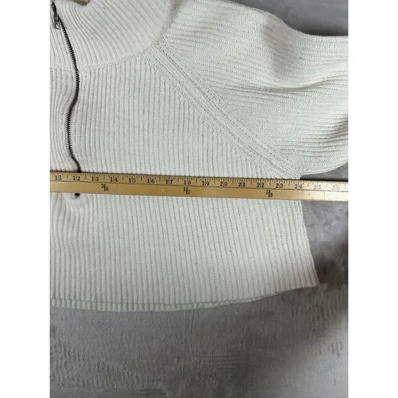 Free People Off-white Greta Half Cropped Sweater Size S - Picture 6 of 9